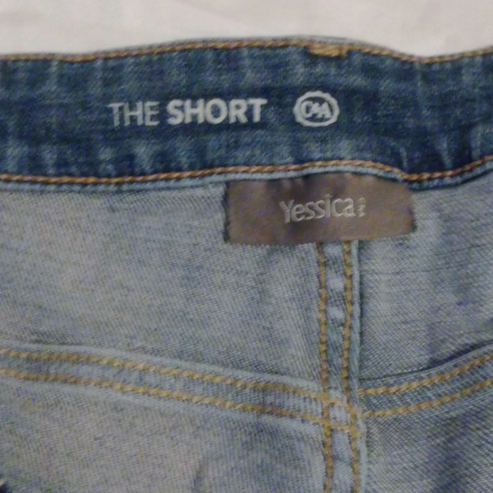 Yessica The Short Distressed Embellished Denim Bermuda Shorts Size 36
